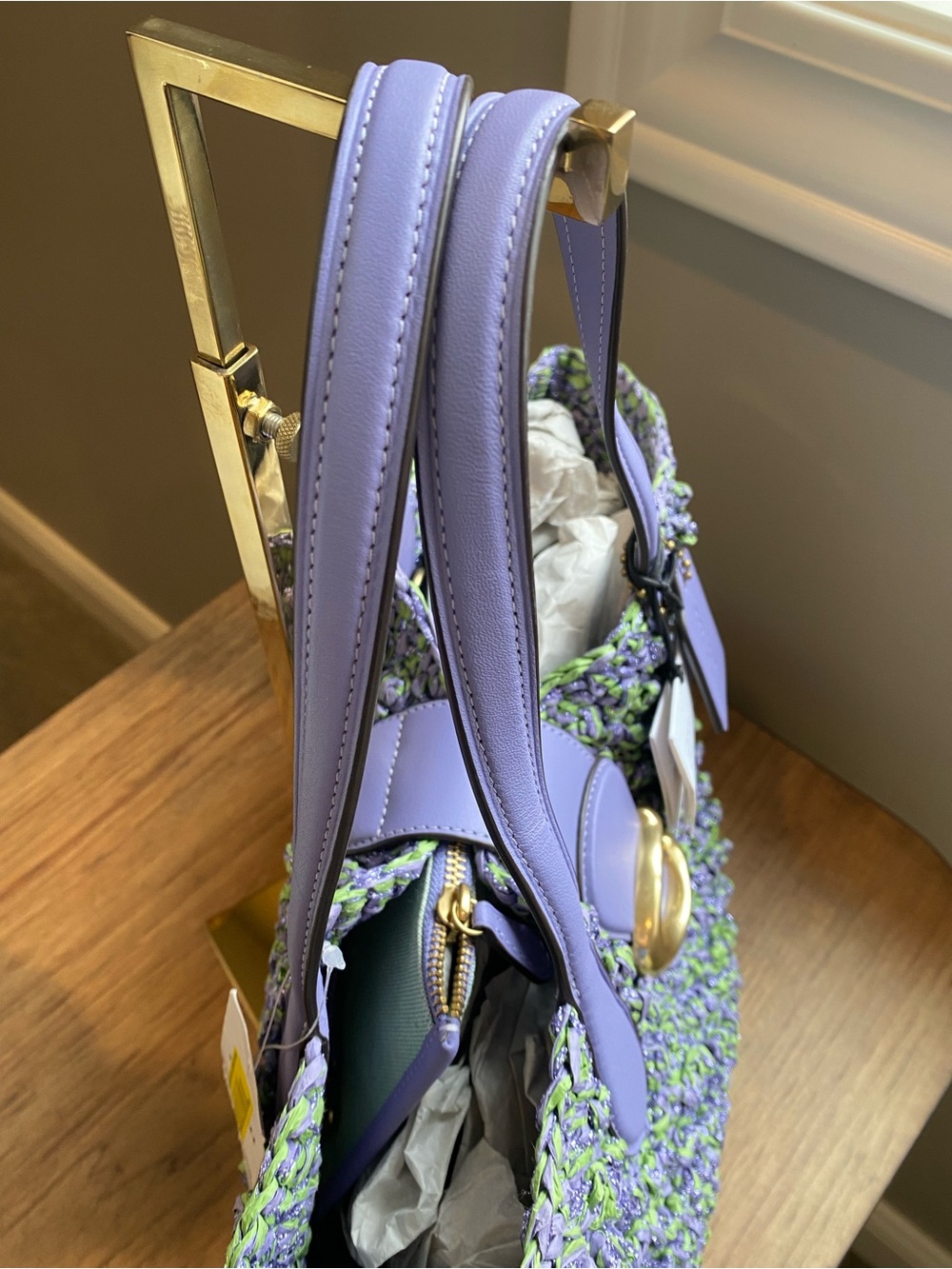 Coach NWT Hard to Find Straw Small Woven Summer Tote - Picture 12 of 13